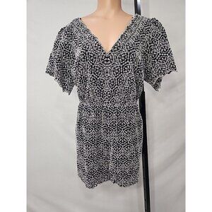 Express Scalloped and Embroidered Eyelet Romper